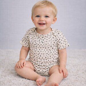 Colored Organics, Short Sleeve Bodysuit, Pewter Cheetah, 6-12 mths - NWT